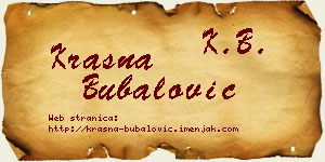 Krasna Bubalović vizit kartica